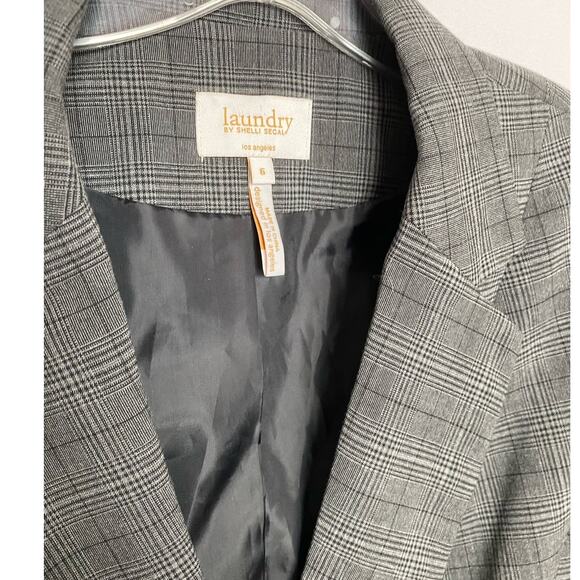 Laundry Shelli Segal Finely Plaid Grey Suit Jacket Blazer/Skirt Set 6 NWT‎ - Picture 10 of 10